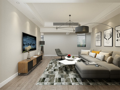 奶咖色墻面與淺灰布藝沙發 打造溫馨雅致的客廳空間